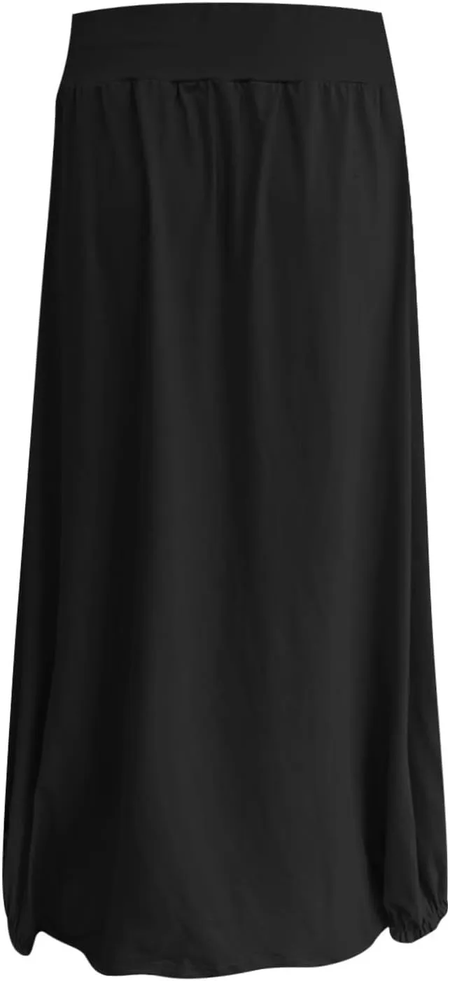 Skirts for Women Summer Boho Maxi Skirt with Pockets Elastic High Waist Casual Bohemian Dresses Spring A Line Dress