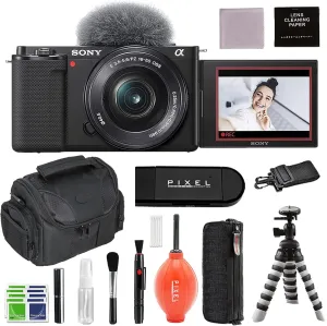 Sony Alpha ZV-E10 Mirrorless Vlog Camera & 16-50mm Lens Bundle with Water Resistant Bag, Flexible Tripod   More | Sony ZV-E10
