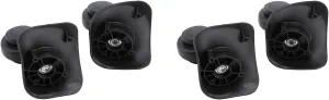 Suitcase Replacement Wheels, 4PCS Black PVC Swivel Suitcase Luggage Replacement Wheels Dual Roller Bearing Wheels Left and Right with Screws for Travel Case Trolley Case
