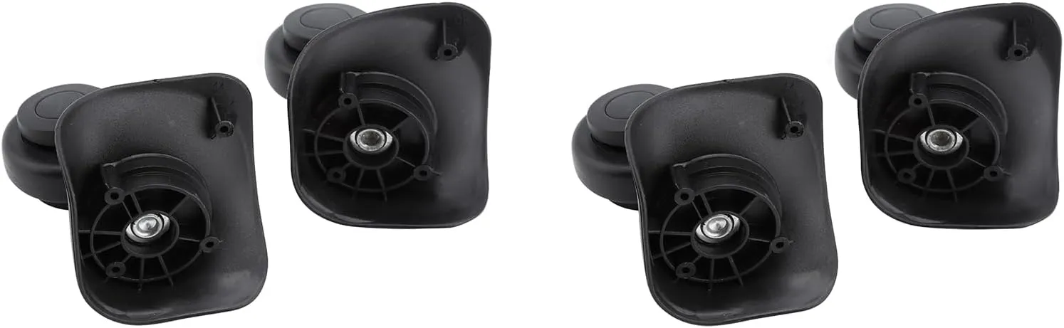 Suitcase Replacement Wheels, 4PCS Black PVC Swivel Suitcase Luggage Replacement Wheels Dual Roller Bearing Wheels Left and Right with Screws for Travel Case Trolley Case