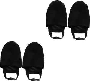 SUPVOX 2 Pairs Black Bowling Shoe Cover for Men Women Boys and Girls Bowling Accessories Sliders Elastic Band for Sports Supplies