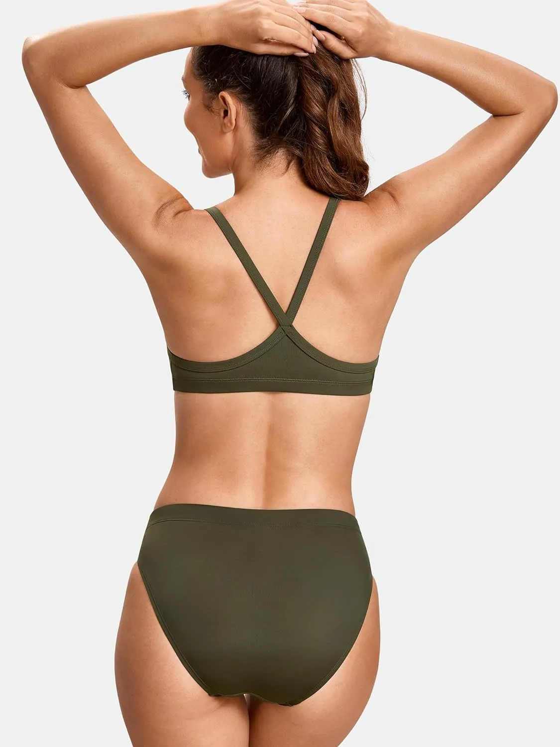 SYROKAN Women's Athletic Training Two Piece Swimsuit Bikini Sets Bathing Suit Racerback Sporty Swimwear