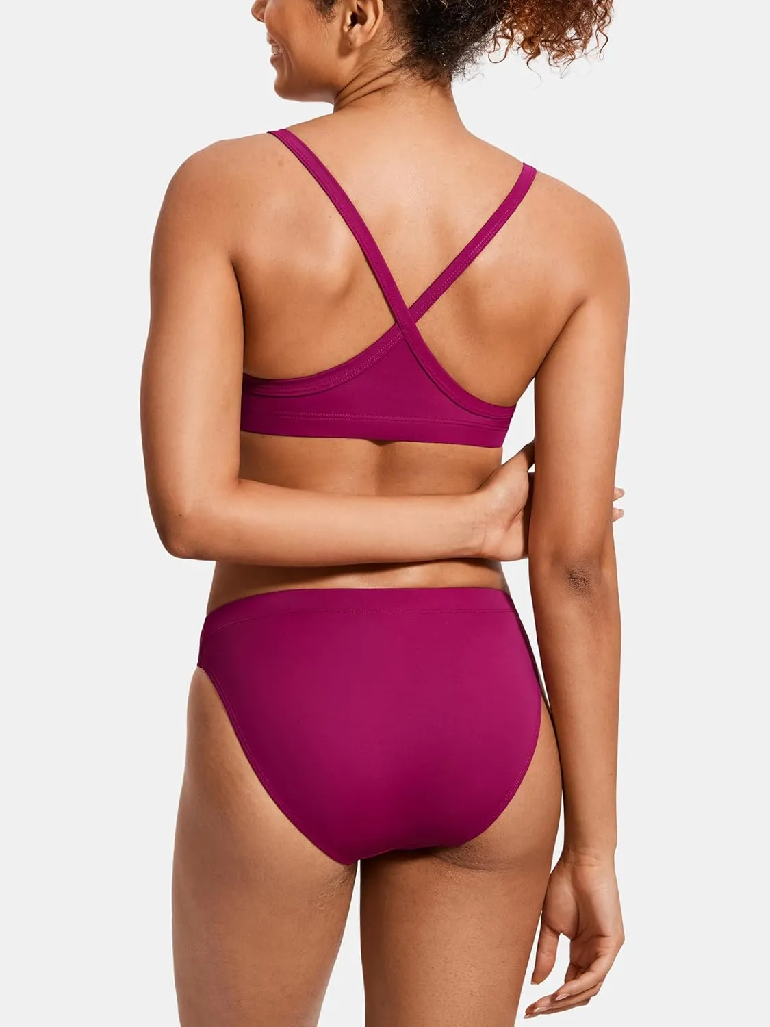 SYROKAN Women's Athletic Training Two Piece Swimsuit Bikini Sets Bathing Suit Racerback Sporty Swimwear