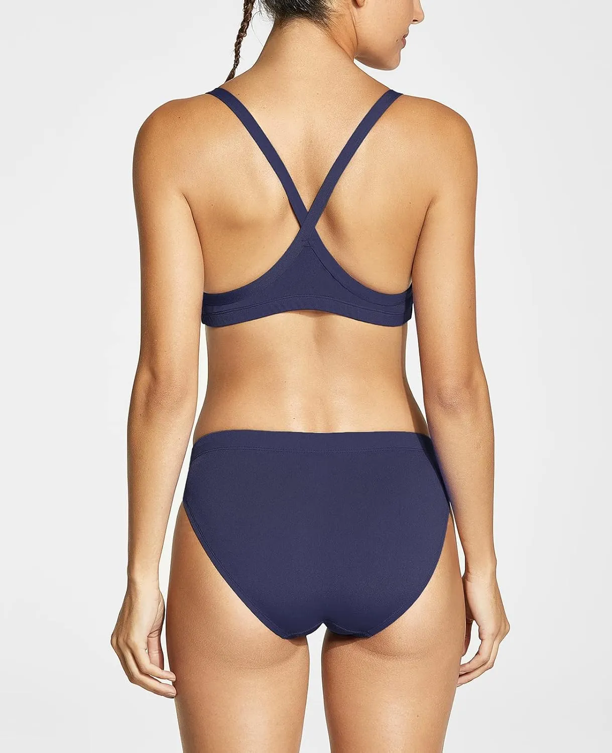 SYROKAN Women's Athletic Training Two Piece Swimsuit Bikini Sets Bathing Suit Racerback Sporty Swimwear