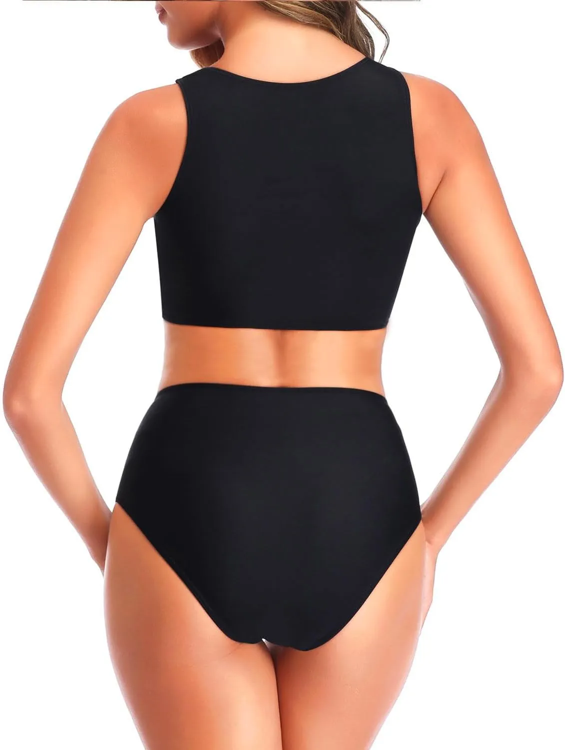 Tempt Me Women Two Piece High Waisted Bikini Set Sporty Swimsuits Bathing Suit with Bottom for Teen Girls
