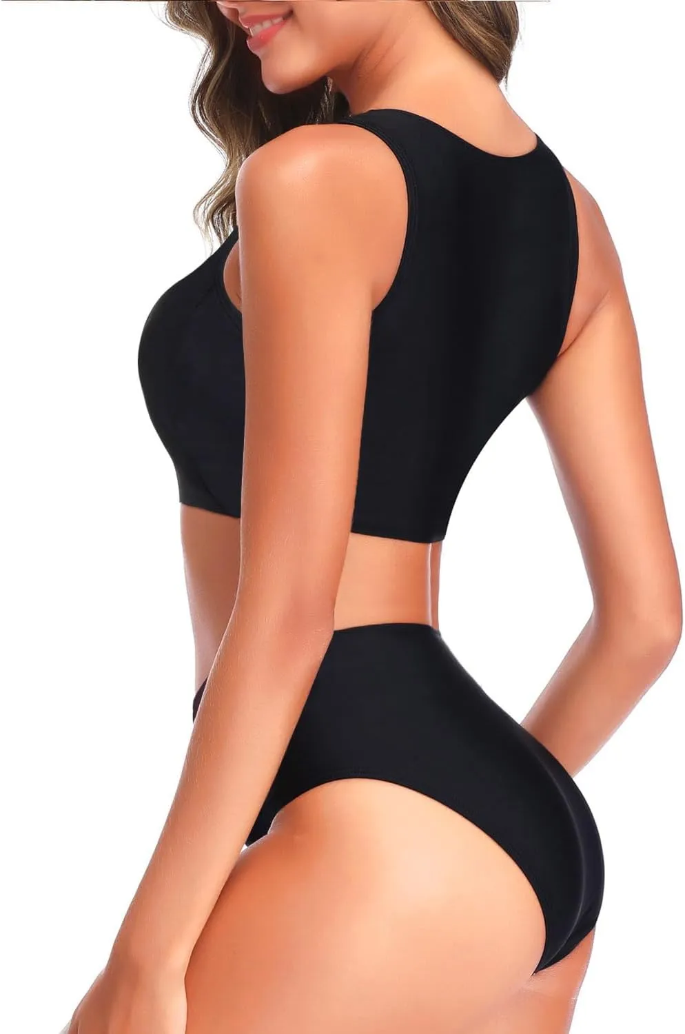 Tempt Me Women Two Piece High Waisted Bikini Set Sporty Swimsuits Bathing Suit with Bottom for Teen Girls