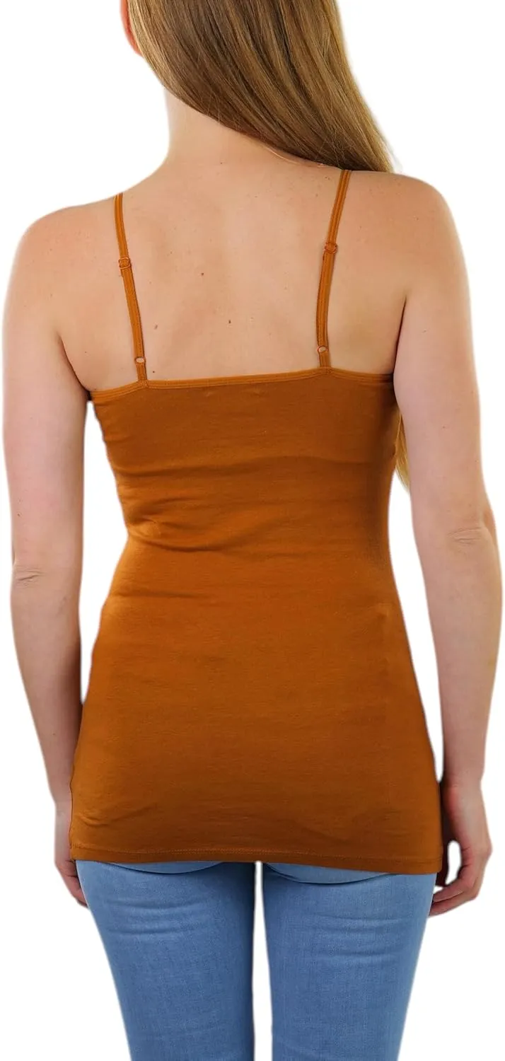 ToBeInStyle Women's Adjustable Spaghetti Strap Tunic Cami with Shelf Bra