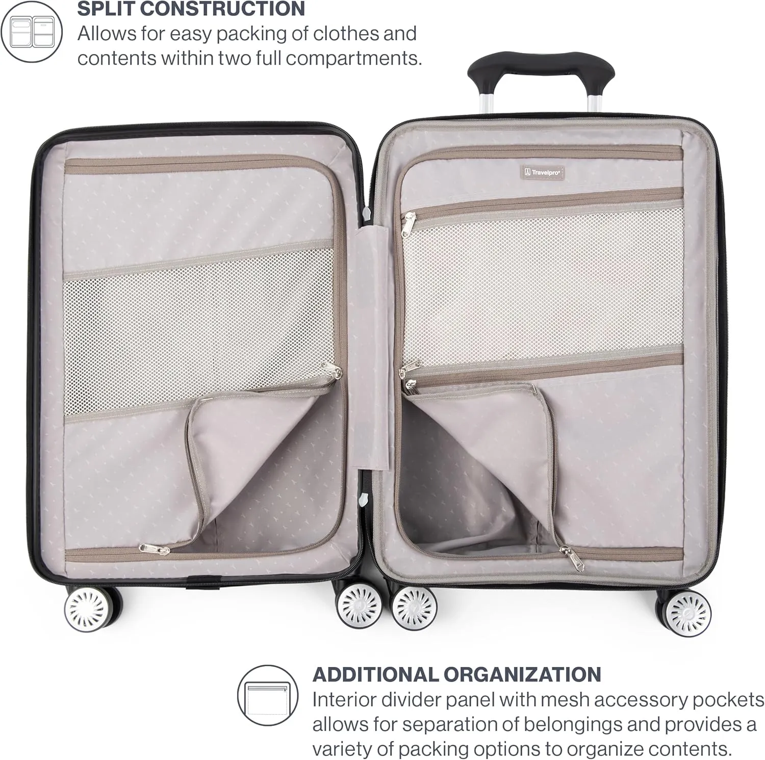 Travelpro Pathways 3 Hardside Expandable Luggage, 8 Spinner Wheels, Lightweight Hard Shell Suitcase, Checked Medium 25 Inch, Kayak