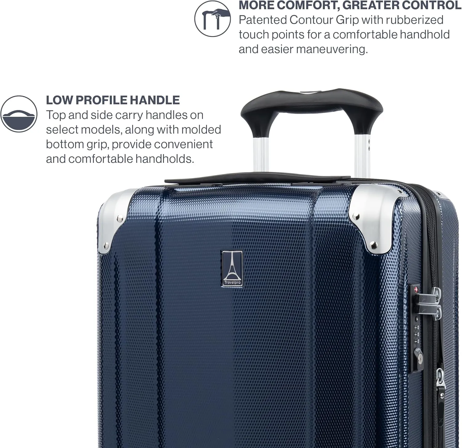 Travelpro Pathways 3 Hardside Expandable Luggage, 8 Spinner Wheels, Lightweight Hard Shell Suitcase, Checked Medium 25 Inch, Royal Blue