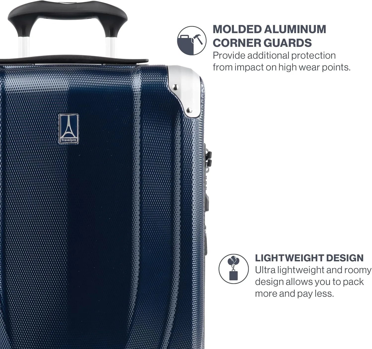 Travelpro Pathways 3 Hardside Expandable Luggage, 8 Spinner Wheels, Lightweight Hard Shell Suitcase, Checked Medium 25 Inch, Royal Blue