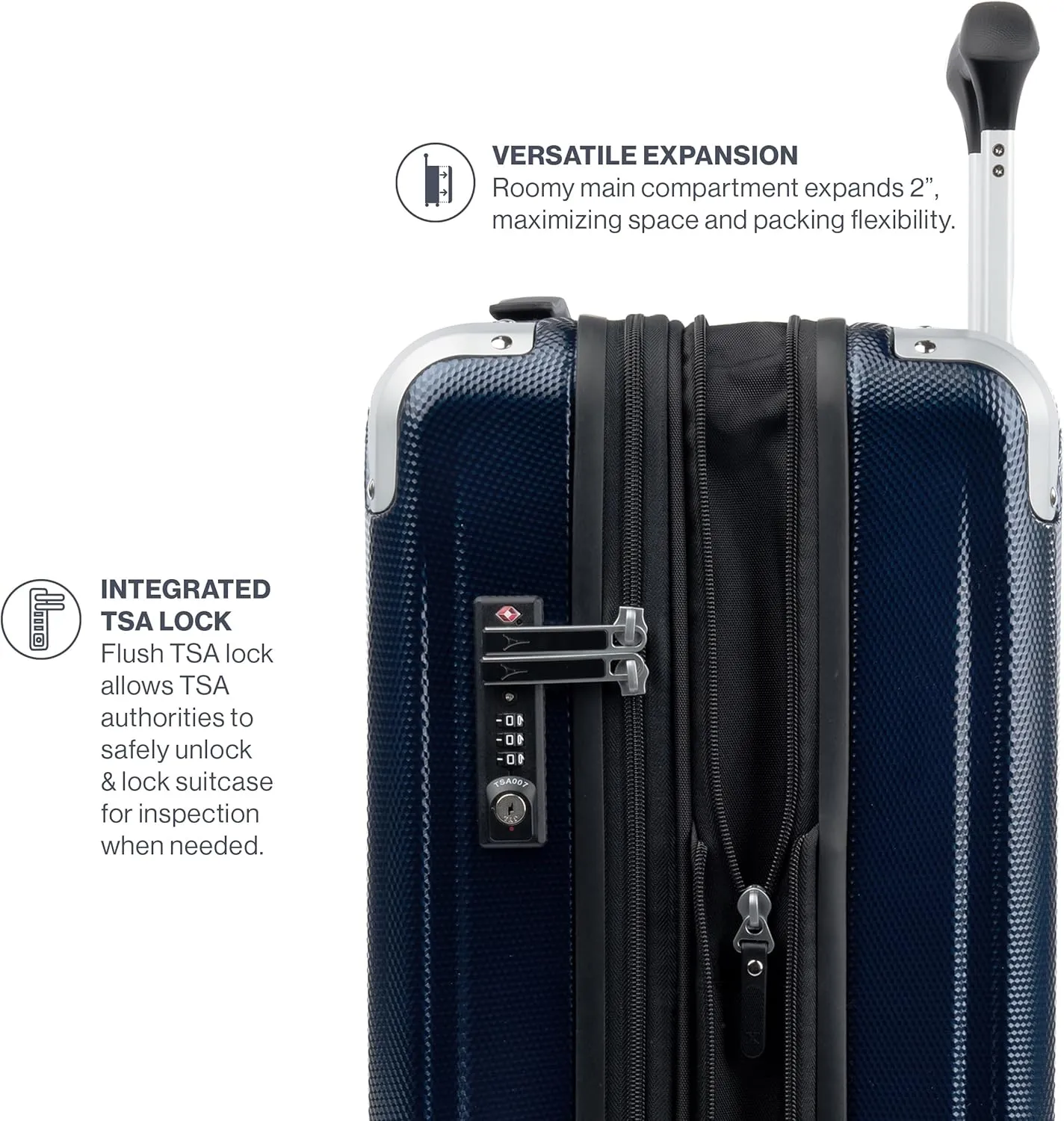 Travelpro Pathways 3 Hardside Expandable Luggage, 8 Spinner Wheels, Lightweight Hard Shell Suitcase, Checked Medium 25 Inch, Royal Blue