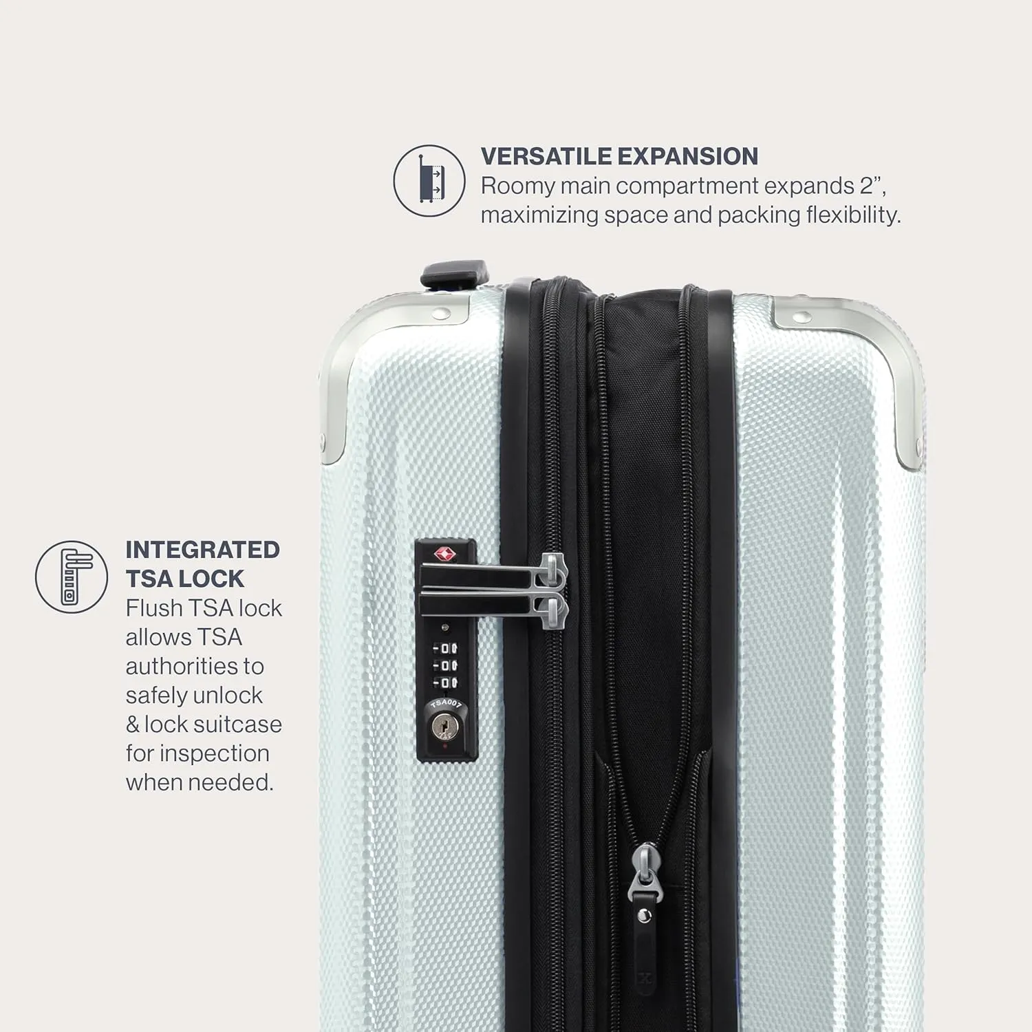 Travelpro Pathways 3 Hardside Expandable Luggage, 8 Spinner Wheels, Lightweight Hard Shell Suitcase, Cloud Grey, Checked Medium 25 Inch