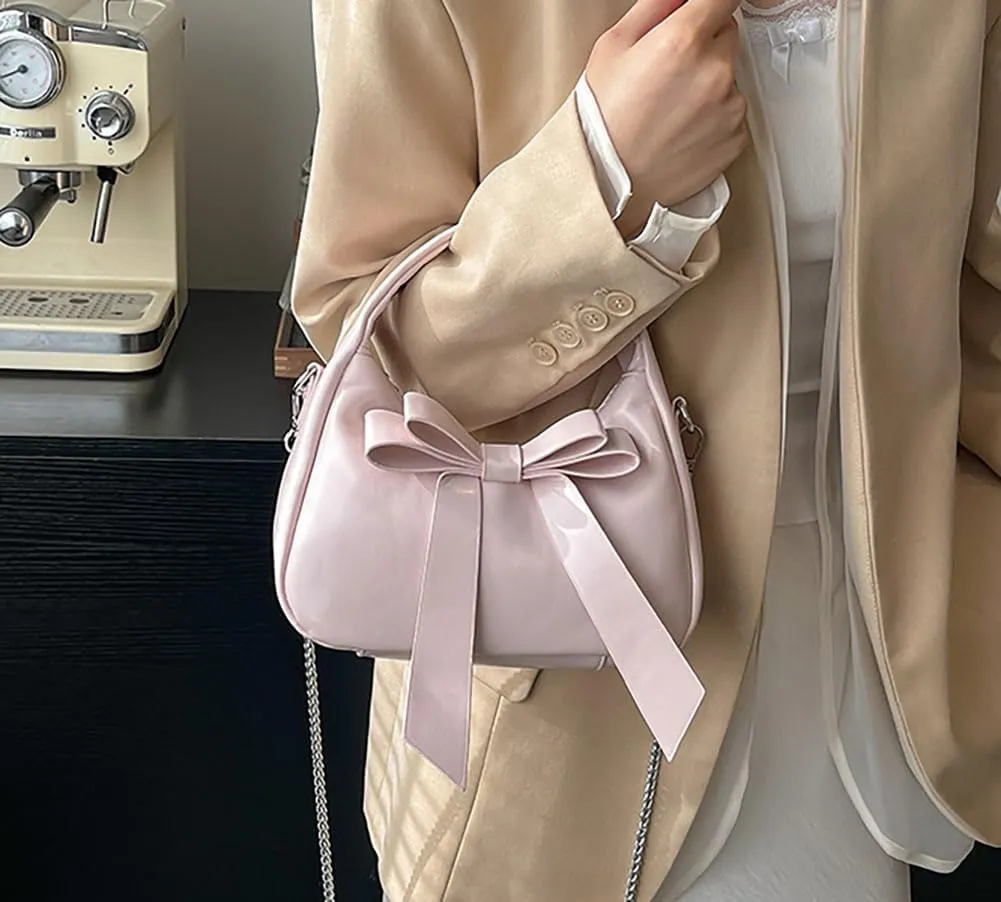 Trendy Clutch Bag Crossbody Purse For Women Commuter Handbag Womens Versatile Satchel Purse Sweet Travel Bags With Bow-tie