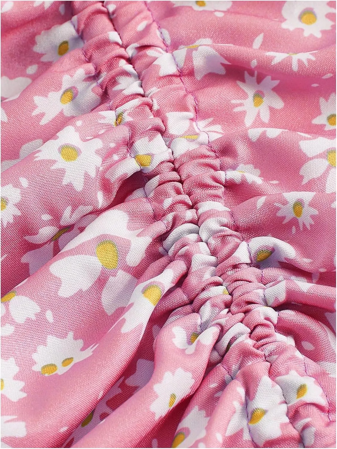Verdusa Women's Ditsy Floral Print Ruched Skirt Split Thigh Casual Long Skirts