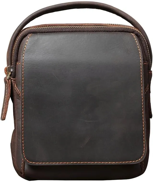 Vintage Crossbody Bag Mobile Phone Bag Layer Cowhide Shoulder Bag Handbag