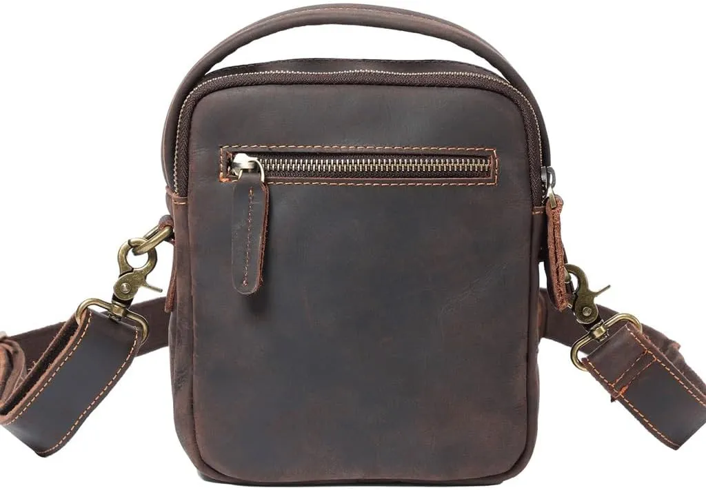 Vintage Crossbody Bag Mobile Phone Bag Layer Cowhide Shoulder Bag Handbag
