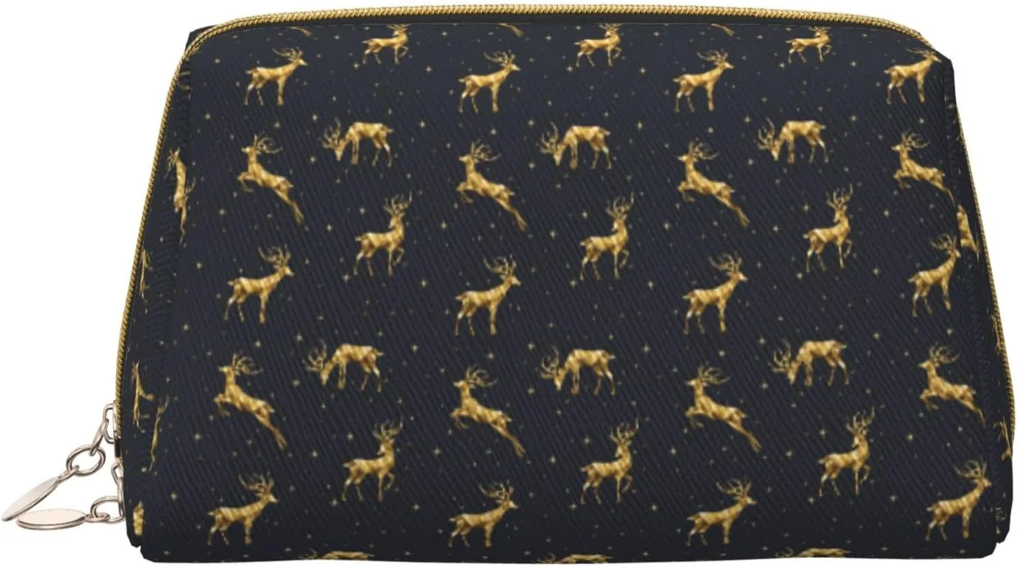 VOSERY Makeup Bag, Cosmetic Bags Travel Toiletry Bag for Women, Large Capacity Makeup Bag Organizer, Christmas Deers Make up Bag, Cute Makeup Pouch, Waterproof Leather Makeup Case