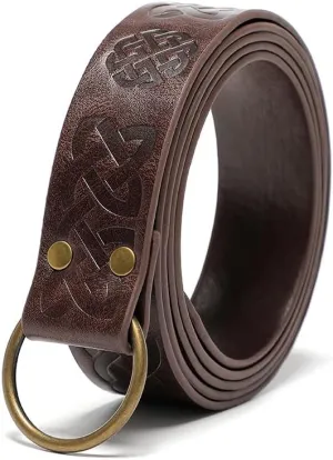 Waist Bag PU Leather Retro Purse Steampunk Bag Waist Belt Change Purse Satchel Gothic Knurling Costume Accessory (Brown,Belt)