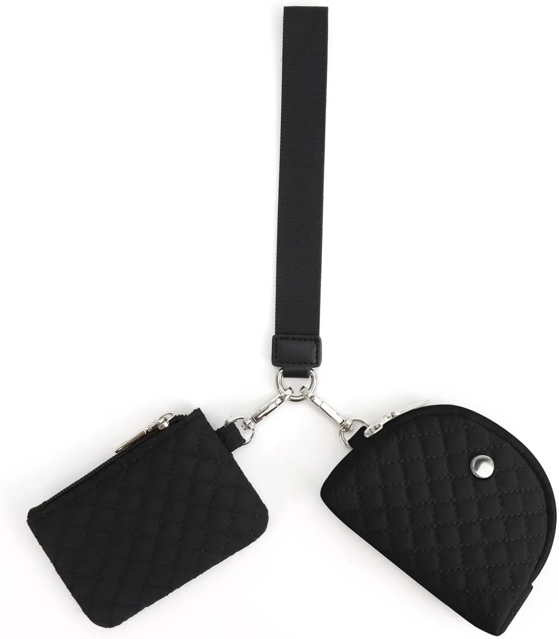 Wallet Wristlet for Women Zip Around Dual Pouch Wristlet Portable Detachable Coin Purse Pouch