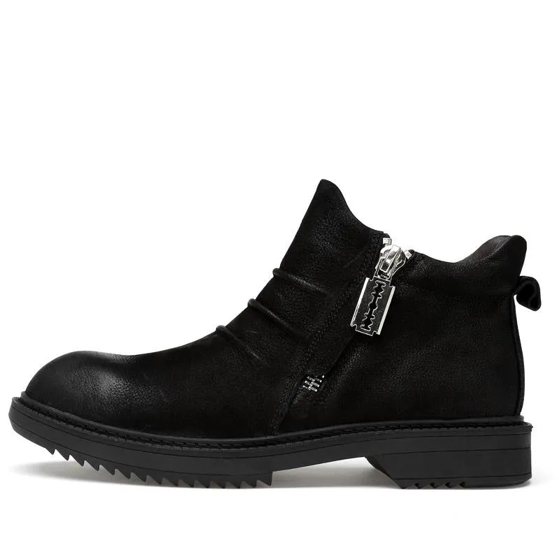 West Louis Designer Genuine Leather Ankle Boots