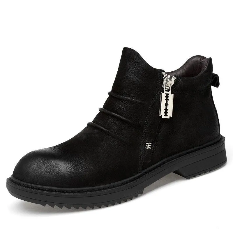 West Louis Designer Genuine Leather Ankle Boots
