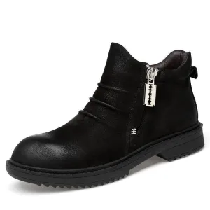 West Louis Designer Genuine Leather Ankle Boots