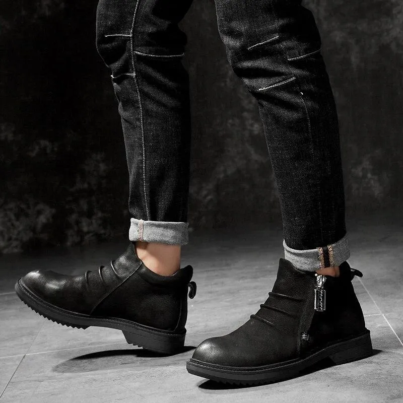 West Louis Designer Genuine Leather Ankle Boots