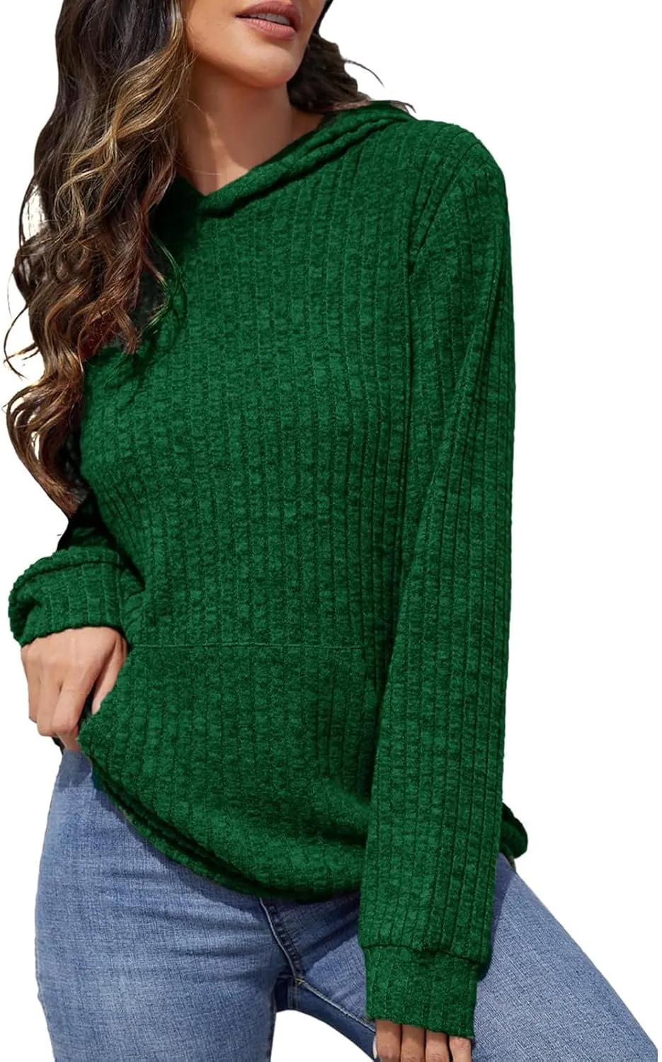 Women Oversized Hoodies Long Sleeve Pullover Sweater With Pockets Lightweight Tunic Tops 2024 Fall Winter Outfits