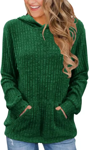 Women Oversized Hoodies Long Sleeve Pullover Sweater With Pockets Lightweight Tunic Tops 2024 Fall Winter Outfits