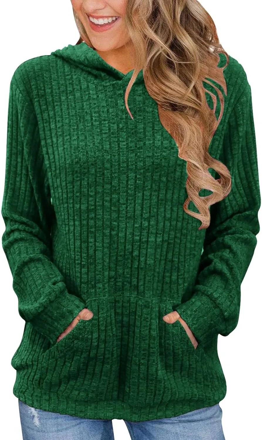 Women Oversized Hoodies Long Sleeve Pullover Sweater With Pockets Lightweight Tunic Tops 2024 Fall Winter Outfits
