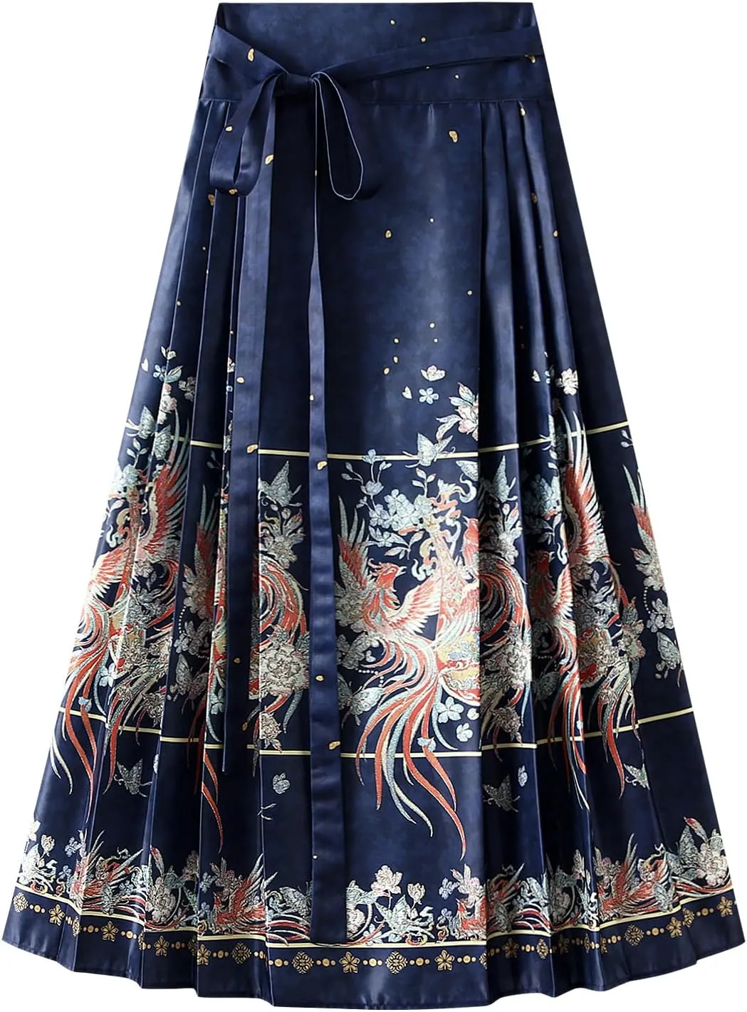 Women's 2024 Bohemian Long Skirts Elastic High Waist A Line Maxi Skirts Summer Casual Pleated Flowy Skirts