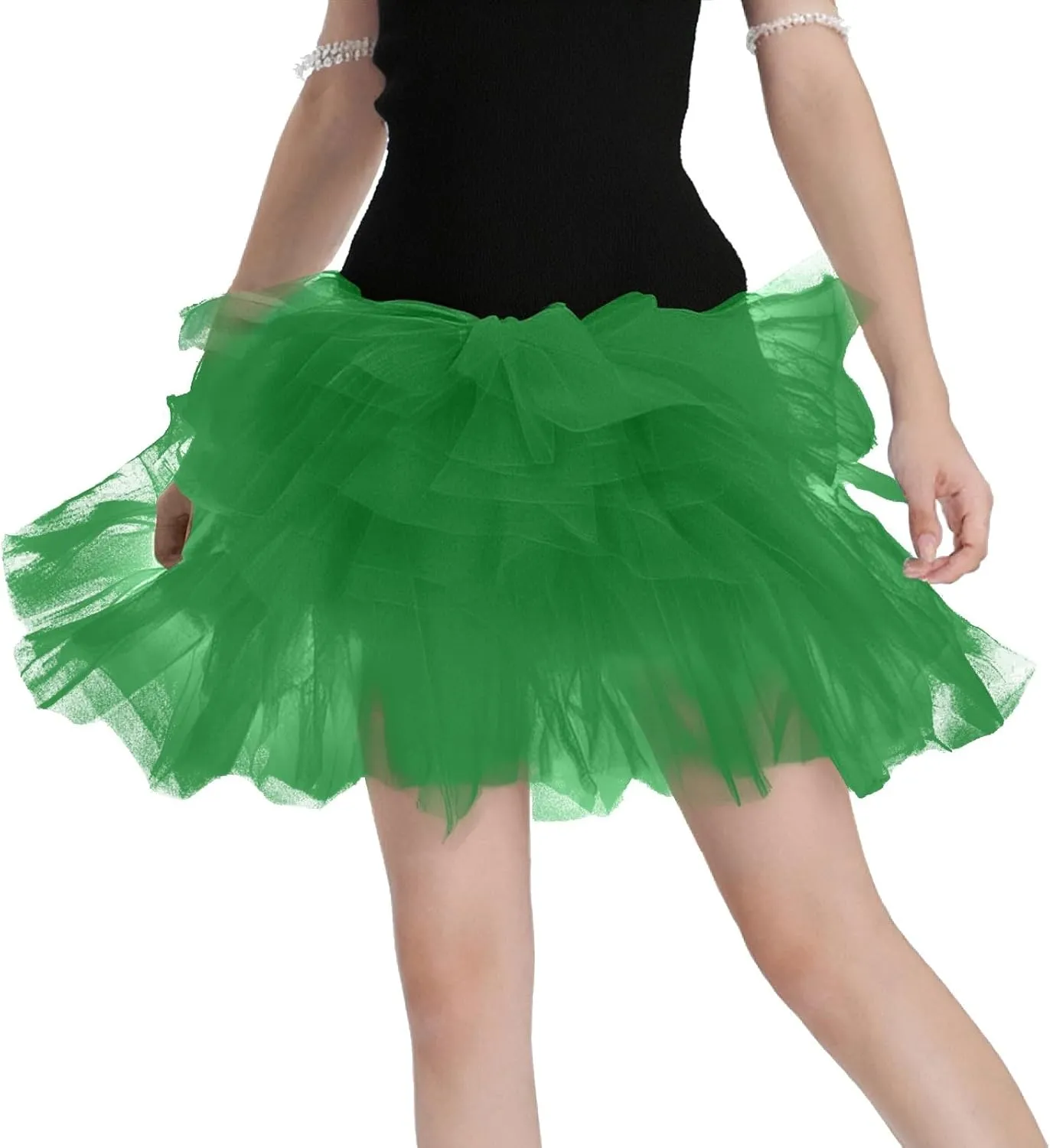Women's Boho Skirts Summer Casual Loose Trendy Elastic High Waist Solid Color Party Dance Fluffy Short Skirt, S-L