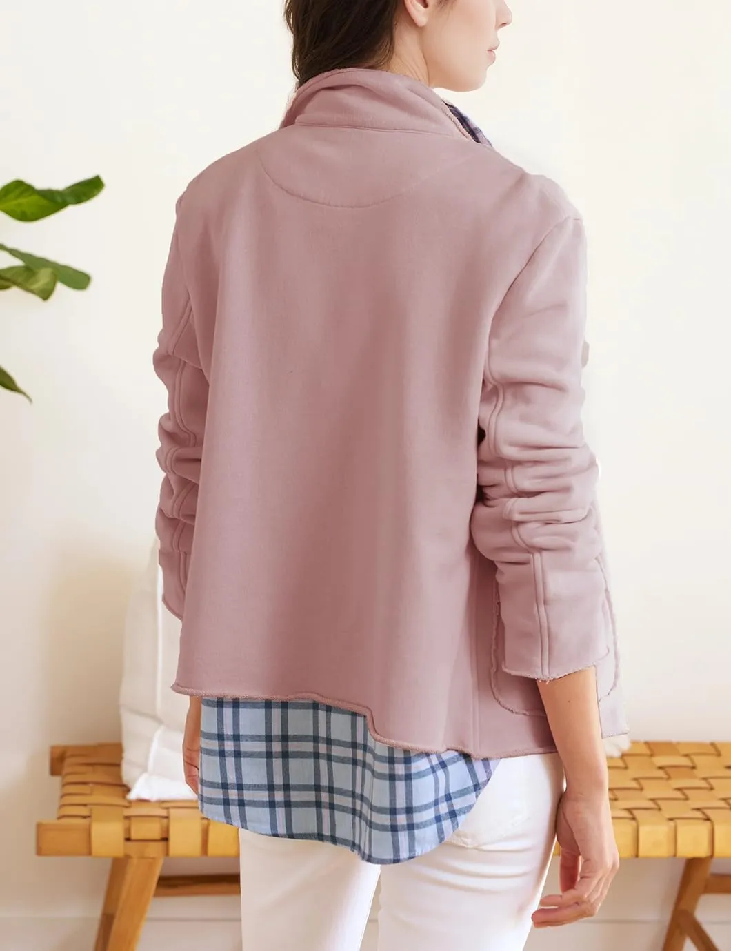 Women's Cropped Pea Coat Notched Lapel Double Breasted Trench Overcoat Blazer Jacket with Pockets