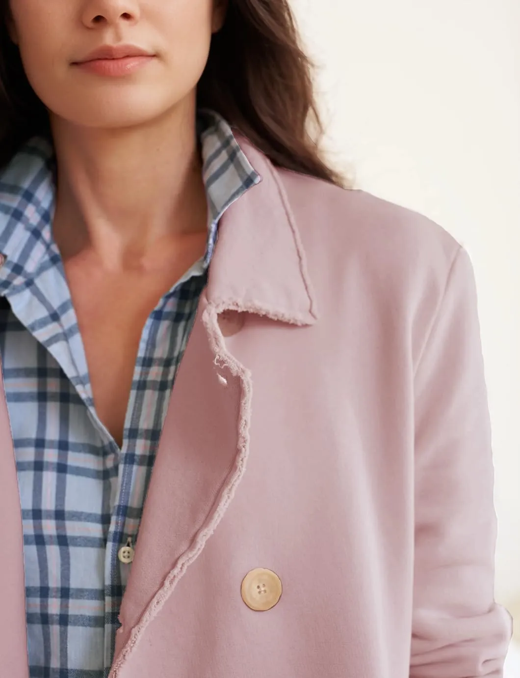 Women's Cropped Pea Coat Notched Lapel Double Breasted Trench Overcoat Blazer Jacket with Pockets