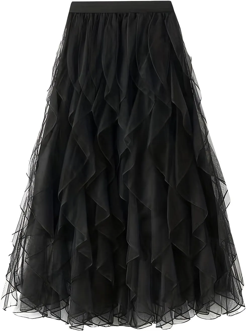 Women's Flowy Mid-Calf Length Skirts Casual Trendy High Waist Midi Skirt Elegant A Line Summer Bohemian Skirt