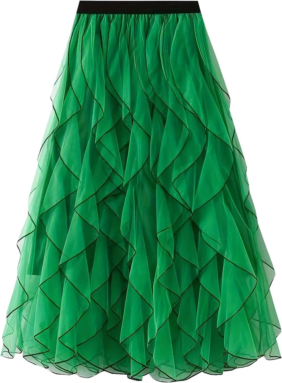 Women's Flowy Mid-Calf Length Skirts Casual Trendy High Waist Midi Skirt Elegant A Line Summer Bohemian Skirt