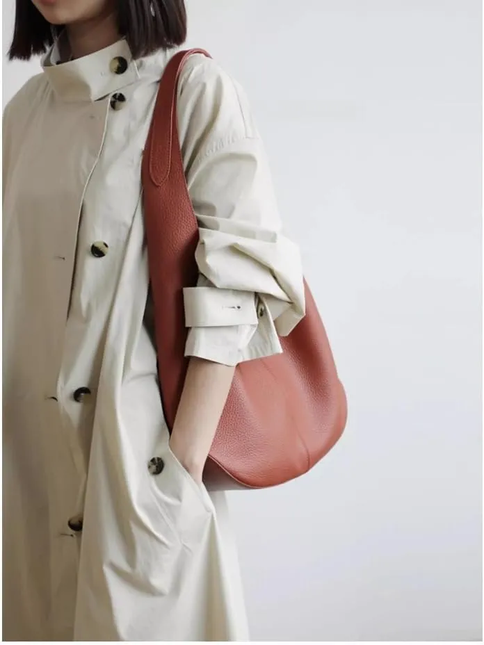 Women's Leather Large-capacity Shoulder Crossbody Bag Totes Hobo Versatile Bucket Bag Handbag Underarm Chic Stylish Luxury