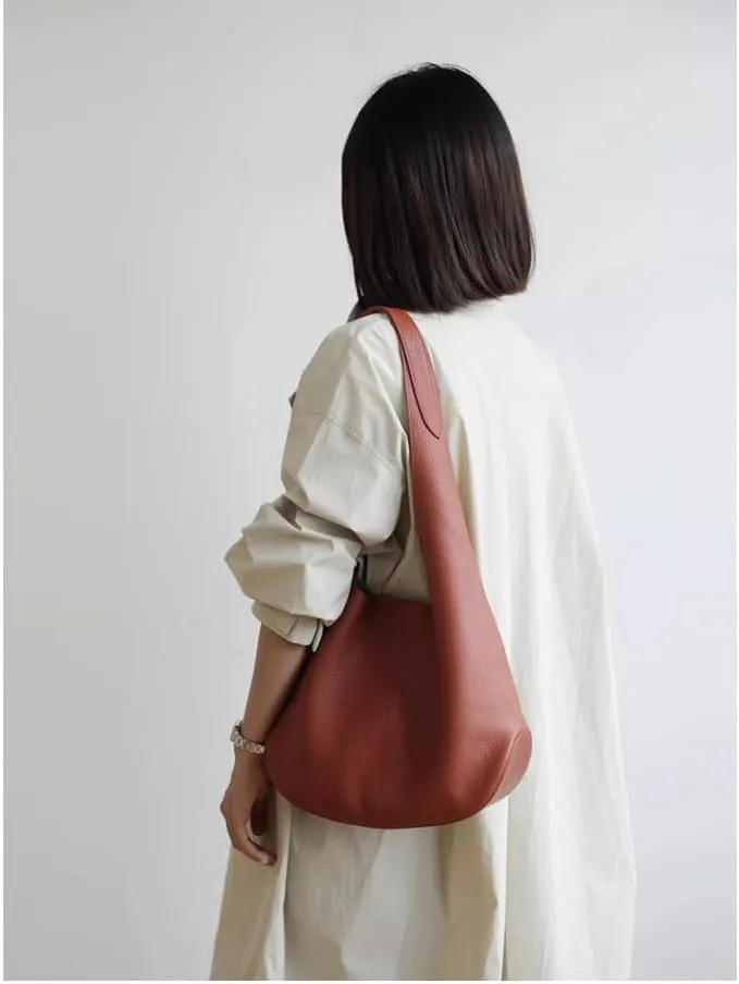 Women's Leather Large-capacity Shoulder Crossbody Bag Totes Hobo Versatile Bucket Bag Handbag Underarm Chic Stylish Luxury
