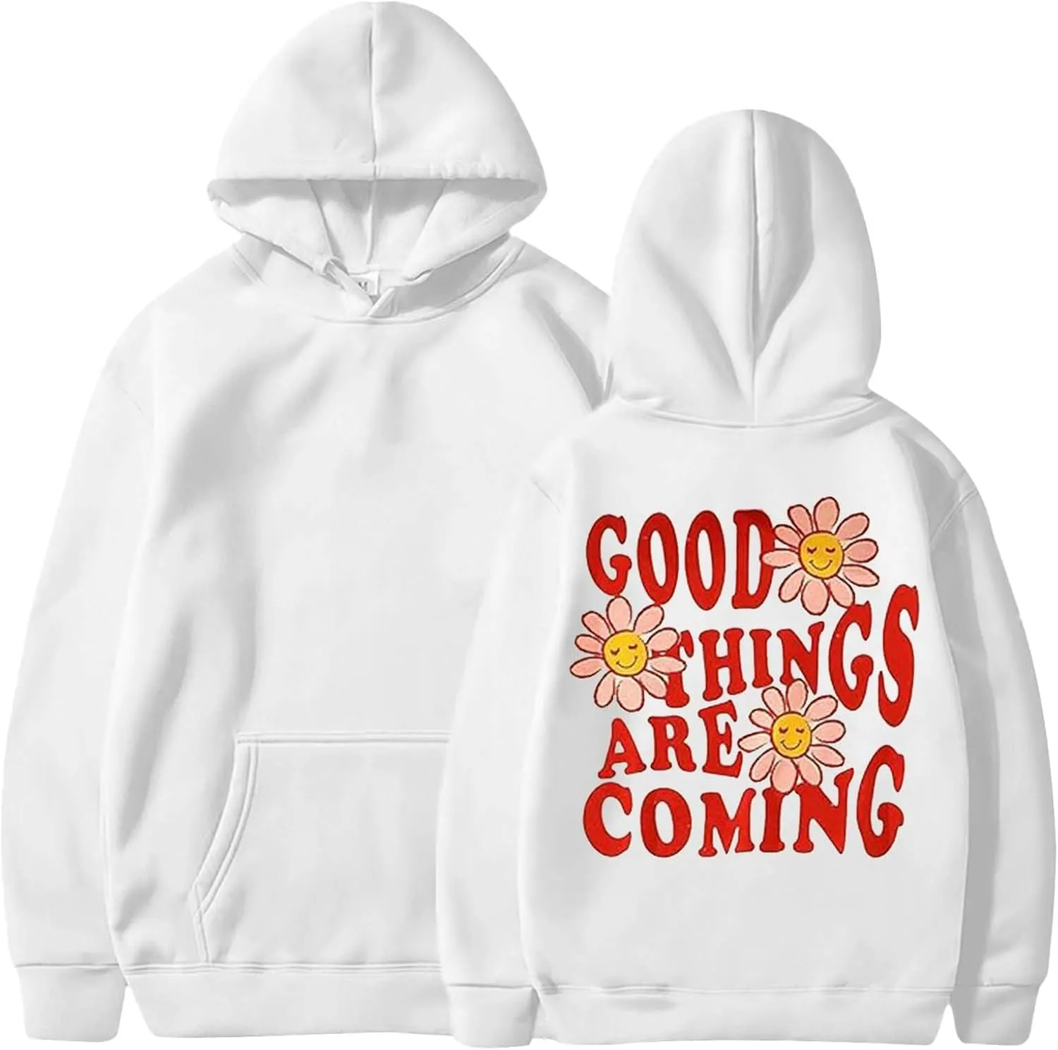 Womens Oversized Hoodie Love Yourself Print Top Sweatshirt Cotton Fleece Hoodies for Women
