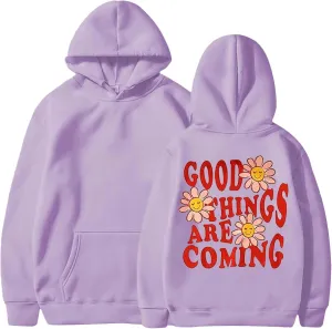 Womens Oversized Hoodie Love Yourself Print Top Sweatshirt Cotton Fleece Hoodies for Women