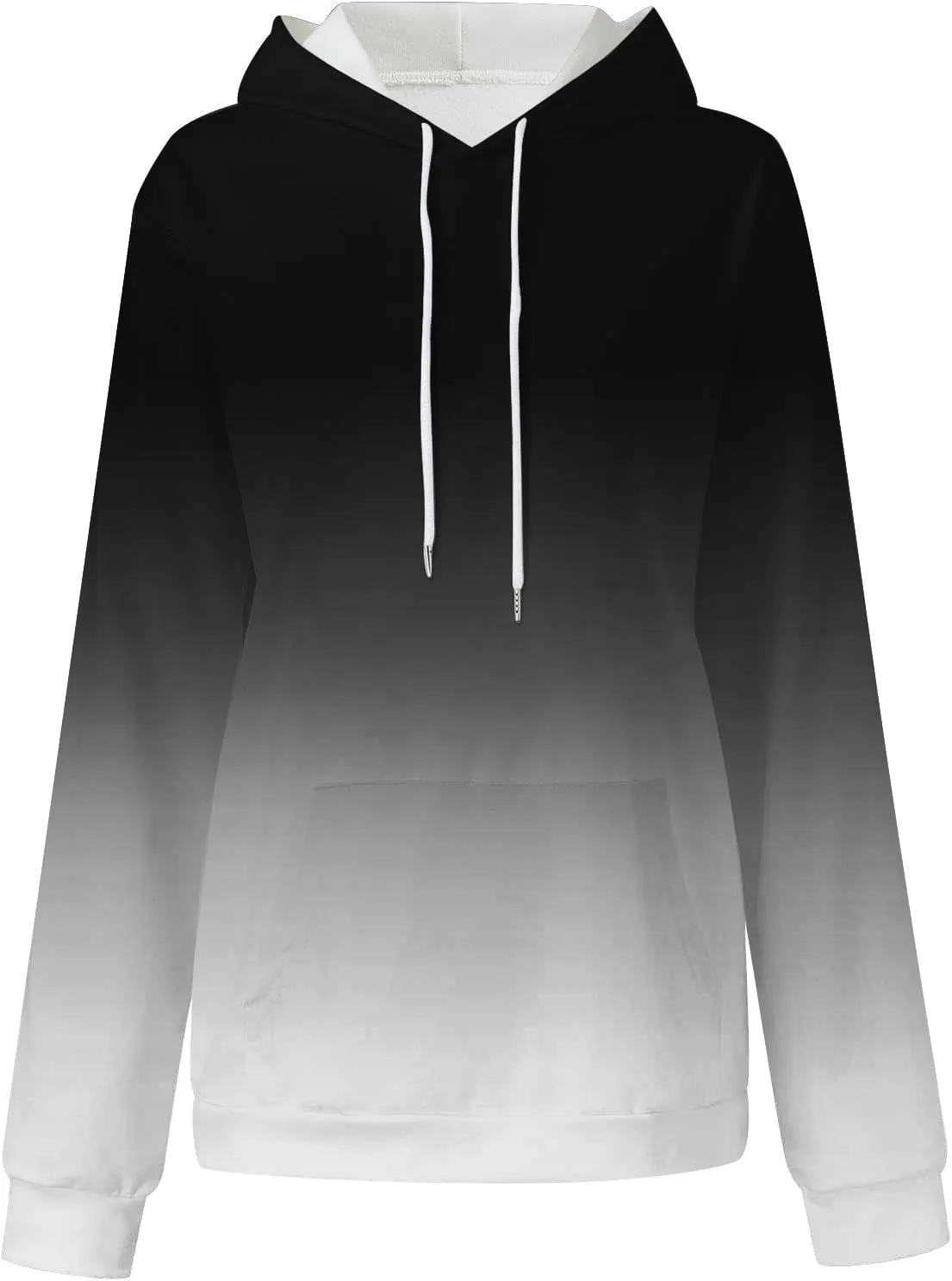 Women's Oversized Hoodies Plus Size Gradient Color Fall Tops Drawstring Trendy Pullover Tees Loose Preppy Clothes