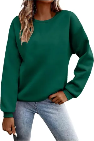 Womens Oversized Sweatshirts Cute Crewneck Long Sleeve Fleece Pullover Tops Winter Outfits Fashion Clothes 2024