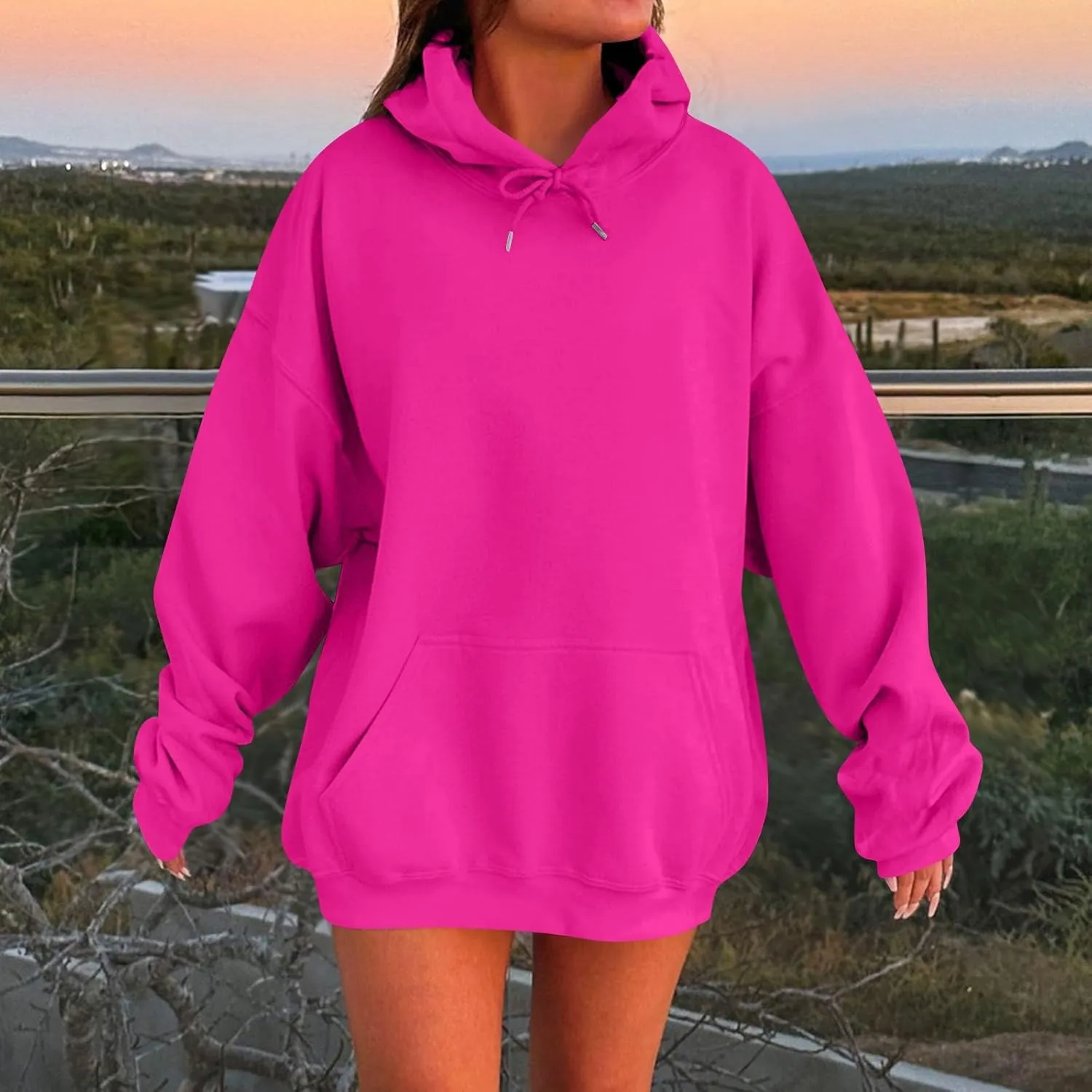 Womens Plus Size Hoodies Winter Cute Sweatshirts Pullover 2024 Fashion Top Warm Sweatshirt Trendy Outfits with Pocket