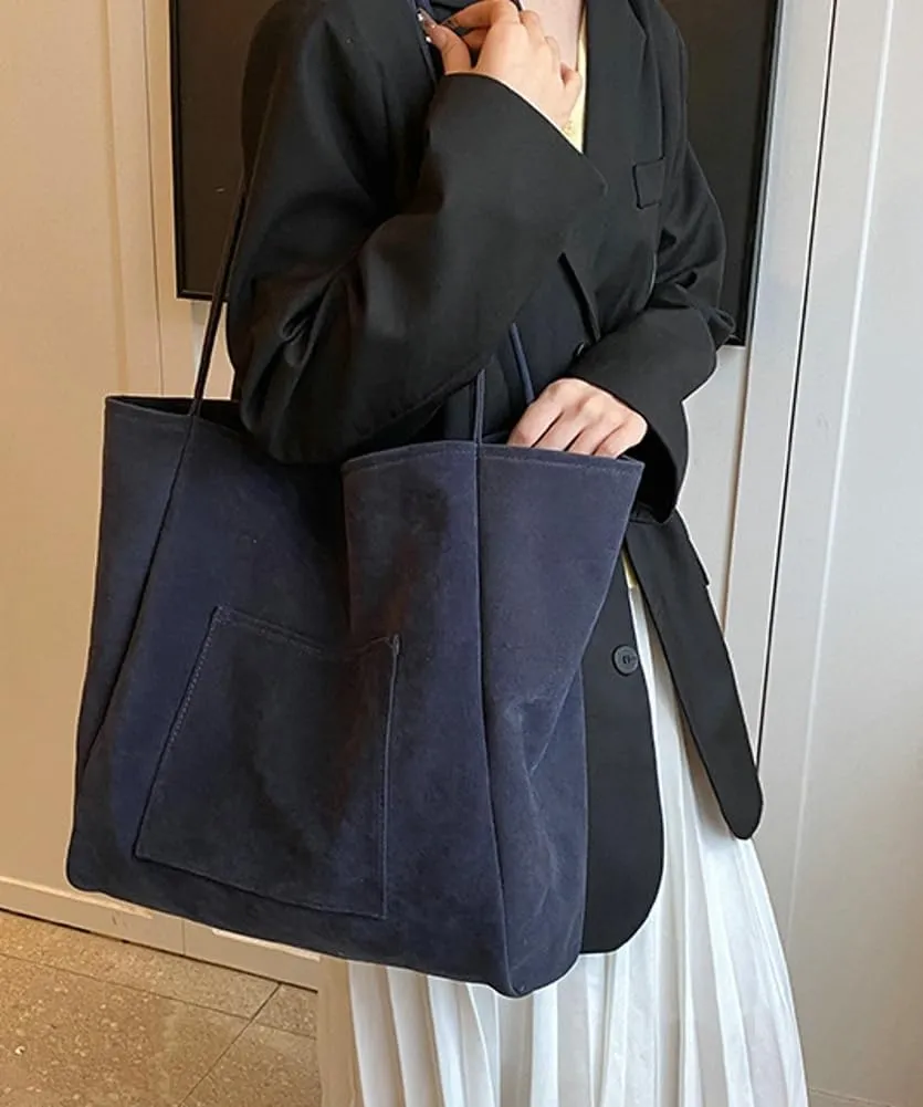 Women's Retro Large Tote Bags Leather Slouchy Bag Hobo Handbag Suede Purse PU Bag Work Office Handbag 2024