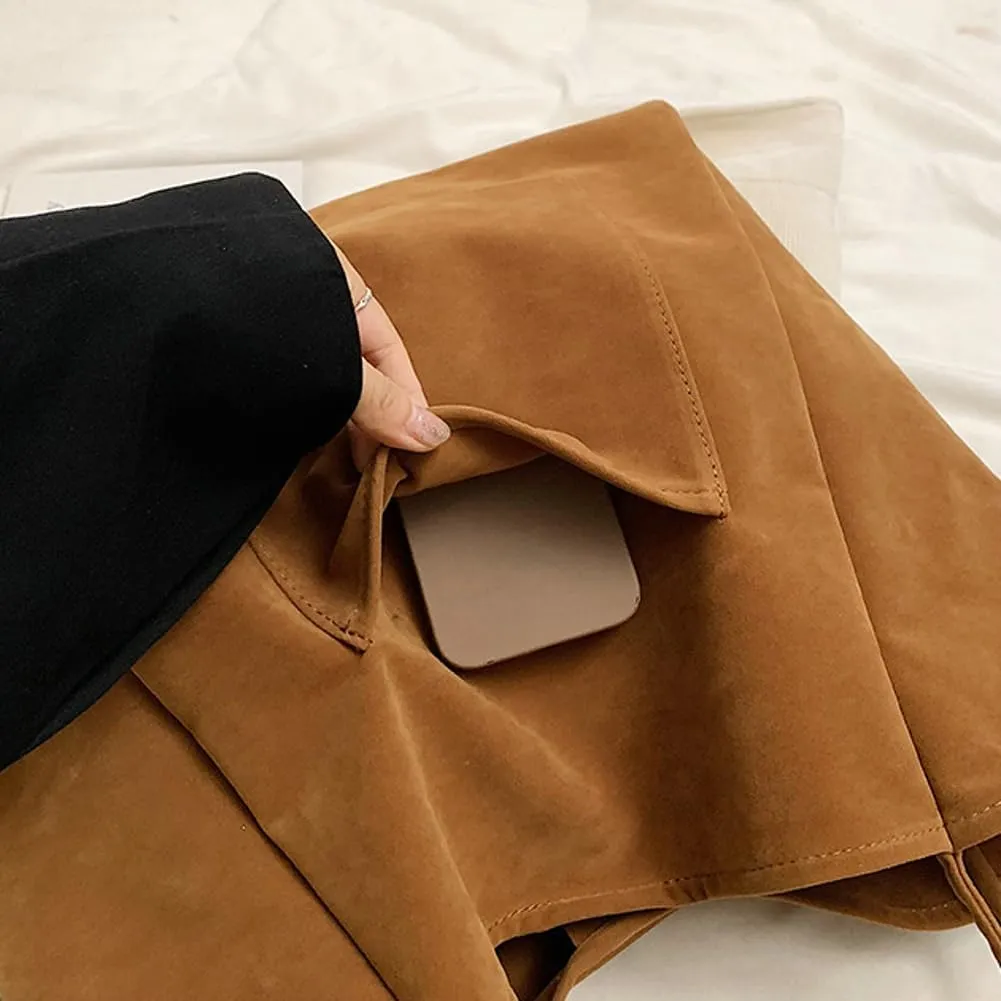 Women's Retro Large Tote Bags Leather Slouchy Bag Hobo Handbag Suede Purse PU Bag Work Office Handbag 2024