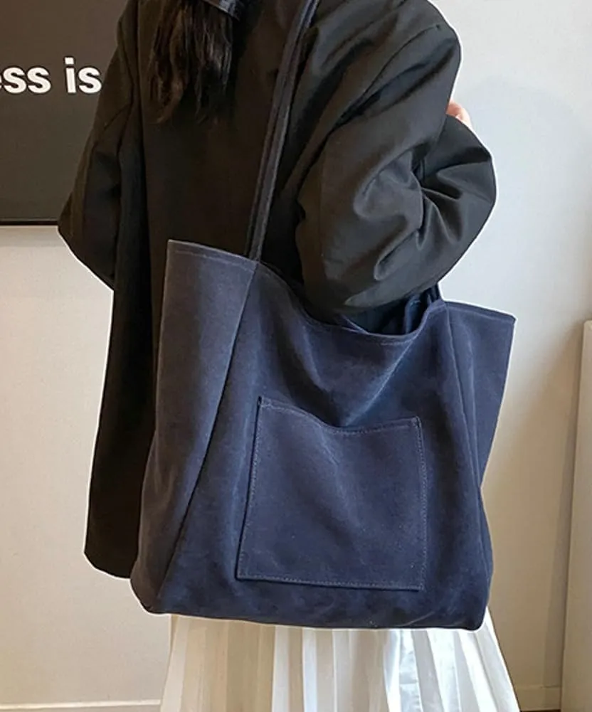 Women's Retro Large Tote Bags Leather Slouchy Bag Hobo Handbag Suede Purse PU Bag Work Office Handbag 2024