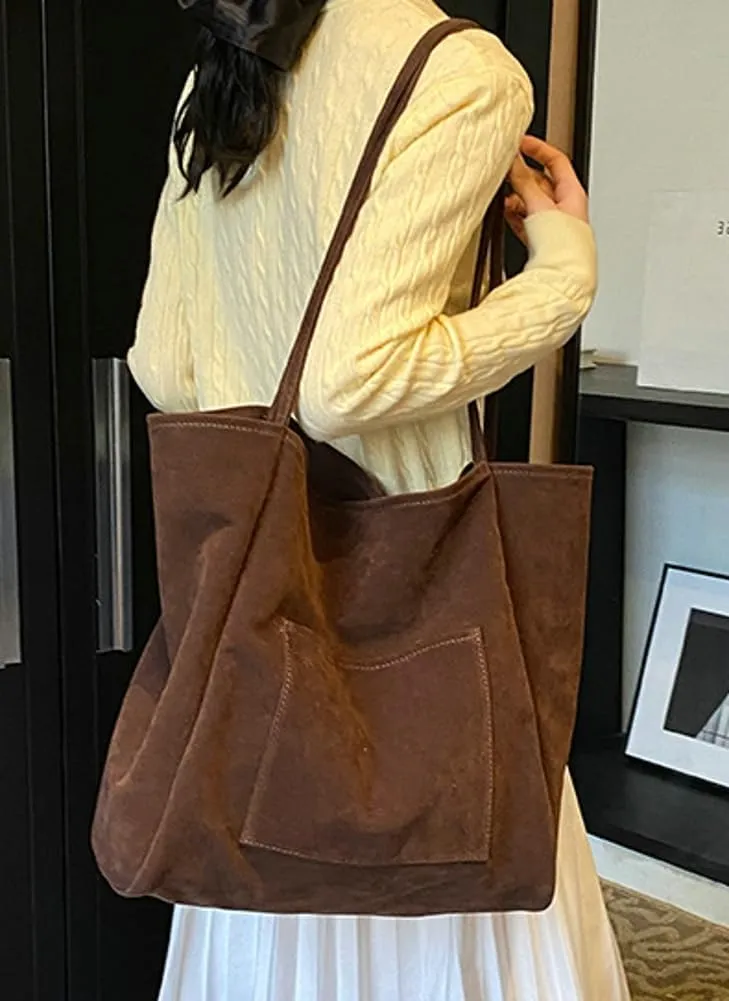 Women's Retro Large Tote Bags Leather Slouchy Bag Hobo Handbag Suede Purse PU Bag Work Office Handbag 2024