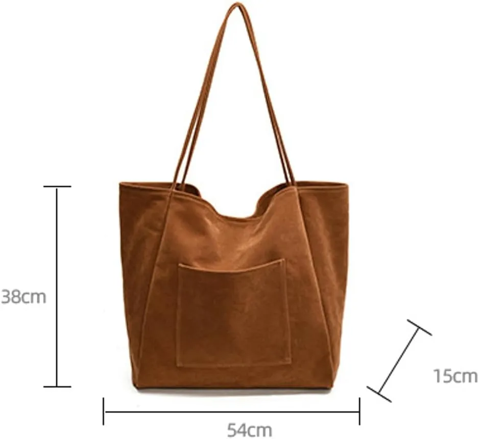 Women's Retro Large Tote Bags Leather Slouchy Bag Hobo Handbag Suede Purse PU Bag Work Office Handbag 2024