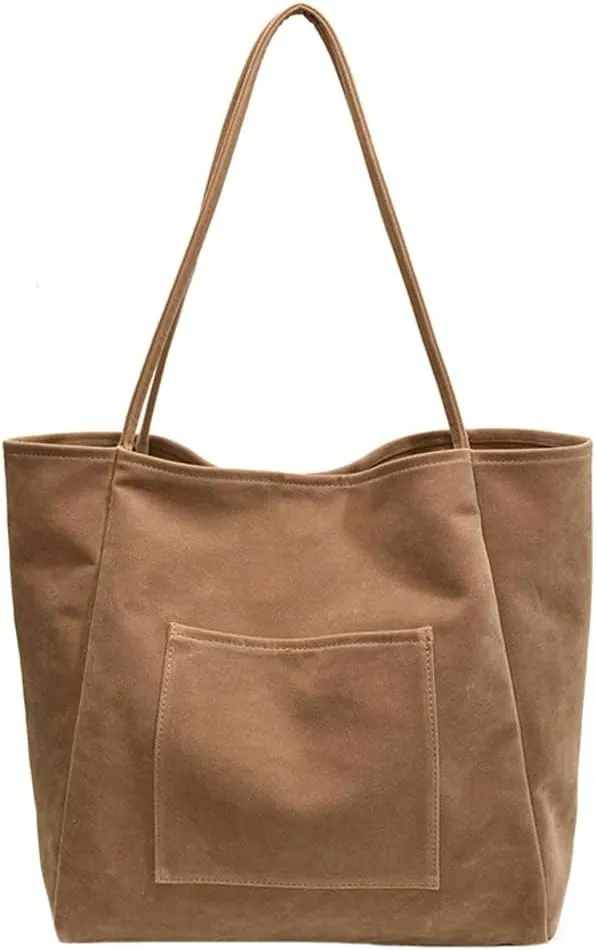 Women's Retro Large Tote Bags Leather Slouchy Bag Hobo Handbag Suede Purse PU Bag Work Office Handbag 2024