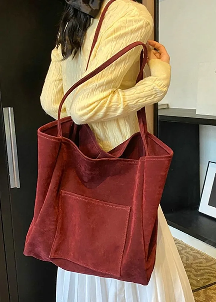 Women's Retro Large Tote Bags Leather Slouchy Bag Hobo Handbag Suede Purse PU Bag Work Office Handbag 2024